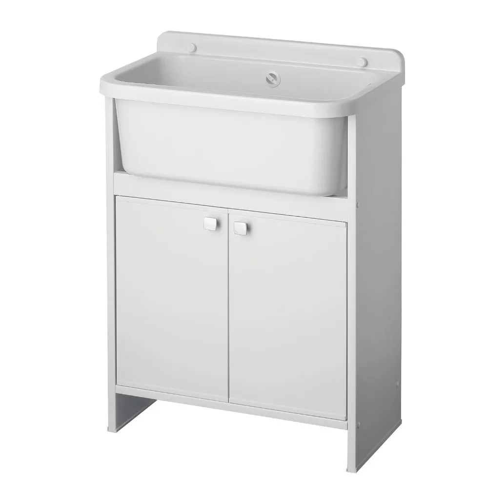 Space-saving mobile laundry room 2 panels PVC panels 55x34xh80 cm bathroom sink
