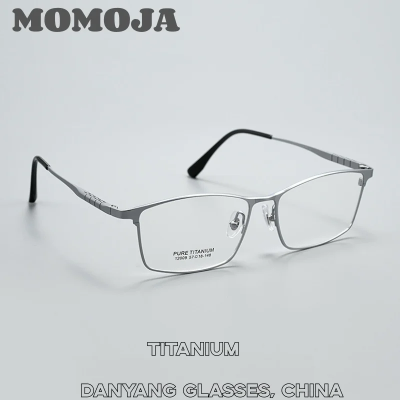 

MOMOJA Pure Titanium Big size Glasses Frame Men Retro Vintage Prescription Square Eyeglasses Myopia Optical Eyewear 12009YY
