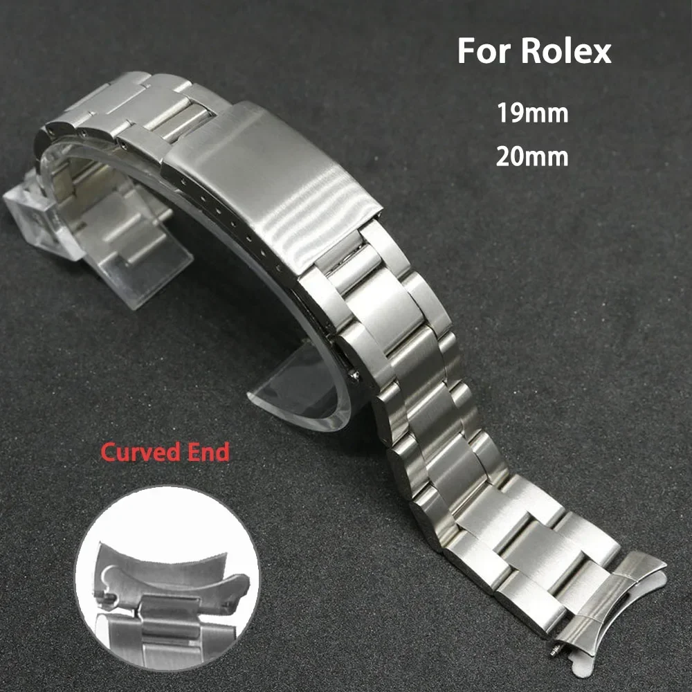 

Stainless Steel Strap Curved End 19mm 20mm Watchband for Oyster Replacement Wristband for Rolex Men Women Watches Accessories