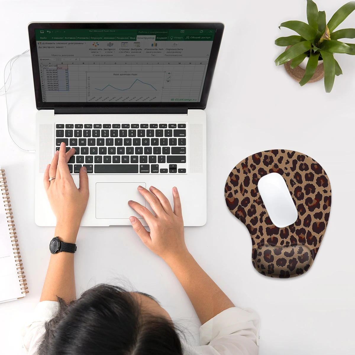 1pc Leopard Spot Pattern Wrist Mouse Pad Ergonomic Soft Anti-Slip Wrist Rest Support Mat Computer Mouse Pad For Office  PC