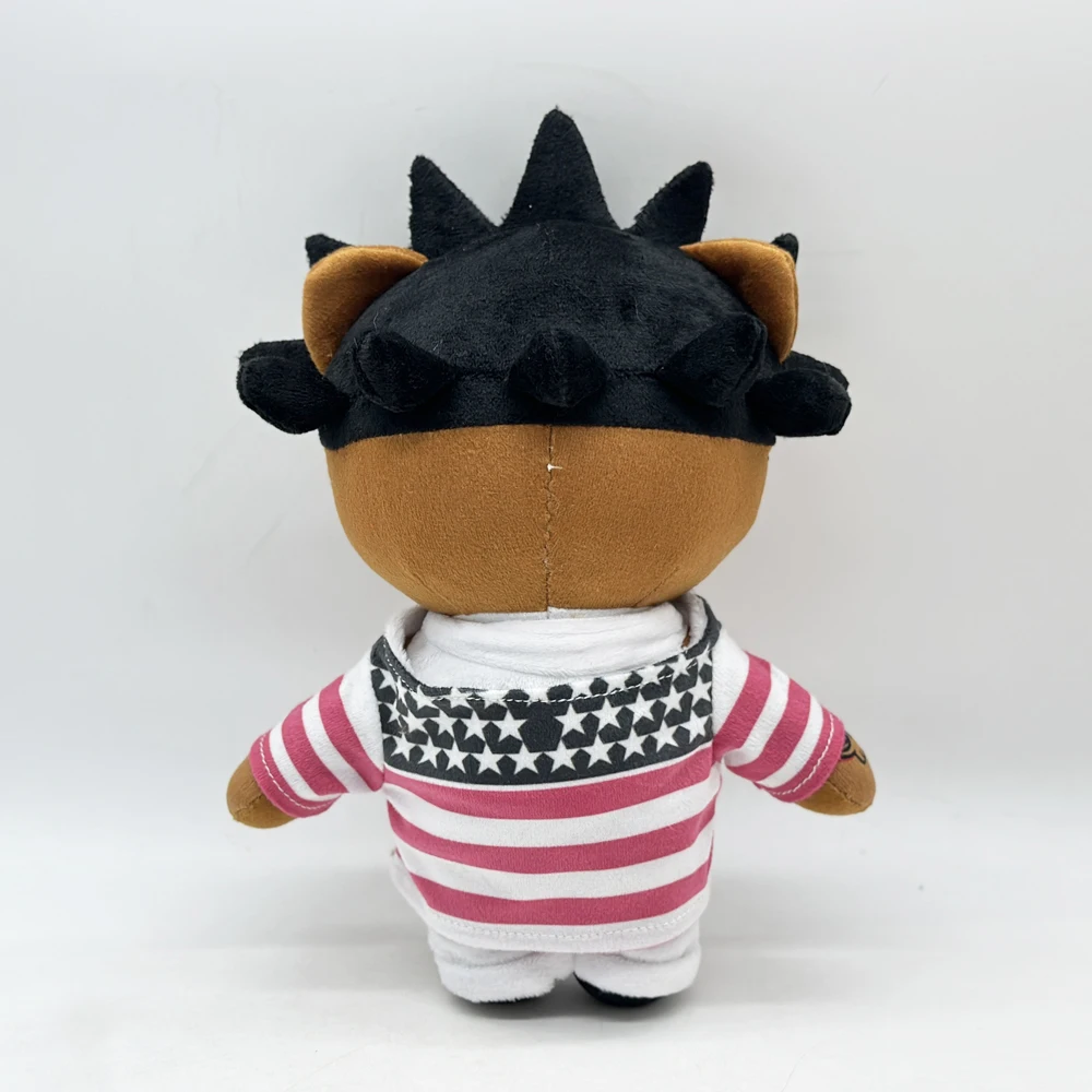 New 26cm Lil Uzi Vert Red and White Striped Clothing Plush Doll Figure Stuffed Toy Cute Boys Girls Fans Collect Gift