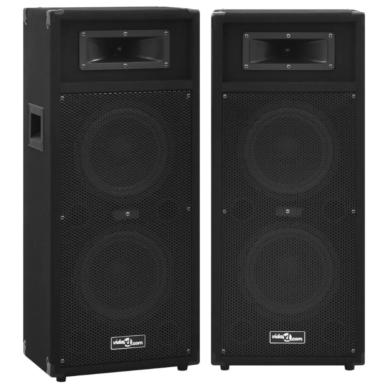 2 Stück passive Profi-Bühnenlautsprecher Schwarz HiFi 30 x 24,5 x 74 cm