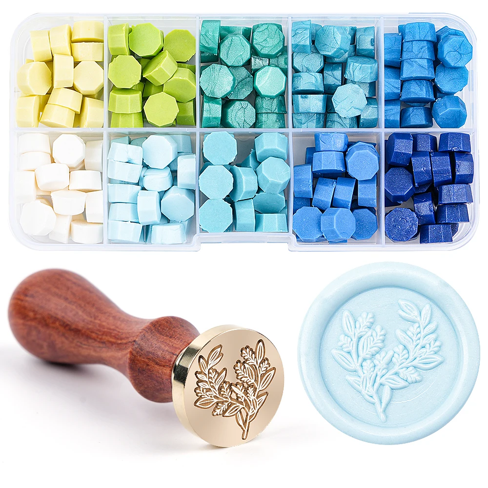 

Набор сургучной печати в виде листьев эвкалипта, 10-цветные сургучные бусины идеально подходят для свадебных приглашений, подарочной упаковки, запечатывания конвертов, запечатывания букв