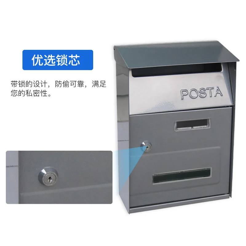 European-style villa door mailbox wall-mounted suggestion box outdoor simple with lock rainproof and anti-theft