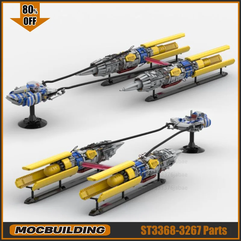 

Star Movie Repulsorcraft MOC Building Blocks Speed Racer Model Starfighter DIY Assembly Technology Bricks Children Toys Difts