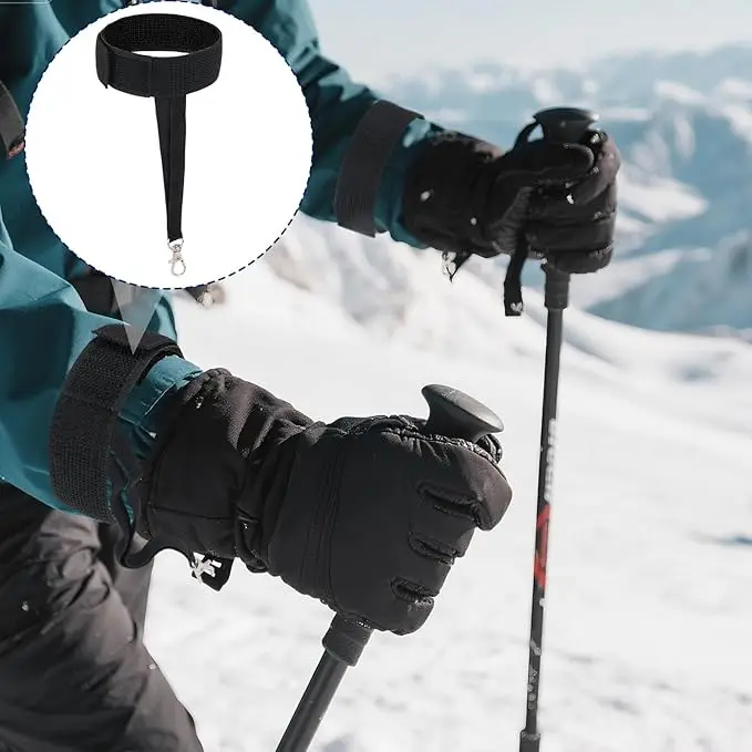 4 قطعة قفاز التزلج أشرطة السلامة دائم الرياضة مطاطا قفاز المقود الأشرطة مع سلاسل المفاتيح ملحق عملي للتزلج على الجليد