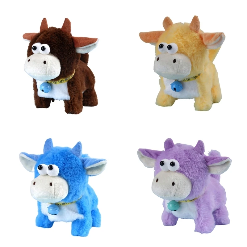 CORB Cuddle Walking Cattle Electric Cow Plush Doll Toy For Preschool Birthday Gift