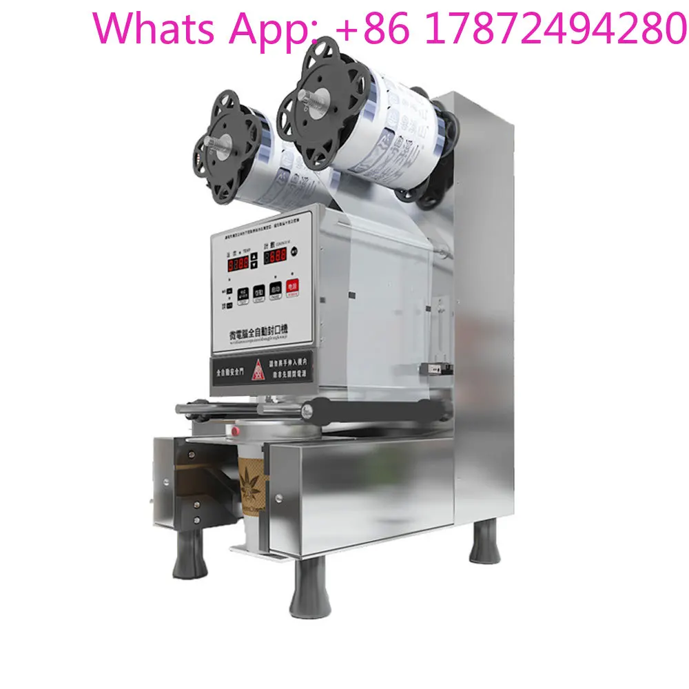 90/95 Automatic Paper Cup Sealing Machine Intelligent Plastic Sealer Milk Tea Shop Sealing Machine