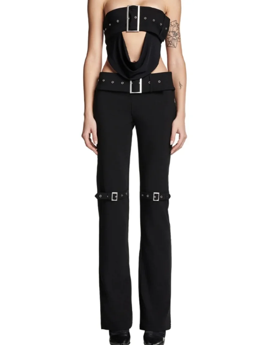 

Сексуальный модный байкерский укороченный топ с высокой талией, комплект ботов для молодых женщин, смесь хлопка, модный крутой и сексуальный ансамбль