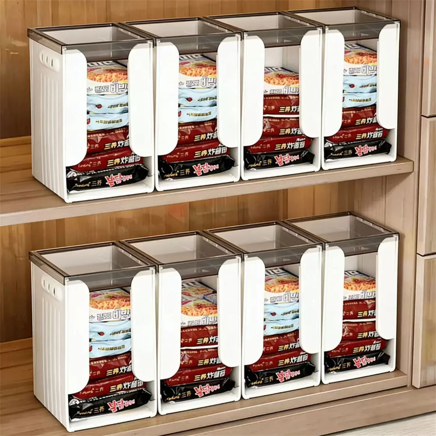Multifunctional Noodle Storage Box Drawer Type Instant Noodles Organizer Cabinet Home Use Plastic Cup Mask Rack Organizer