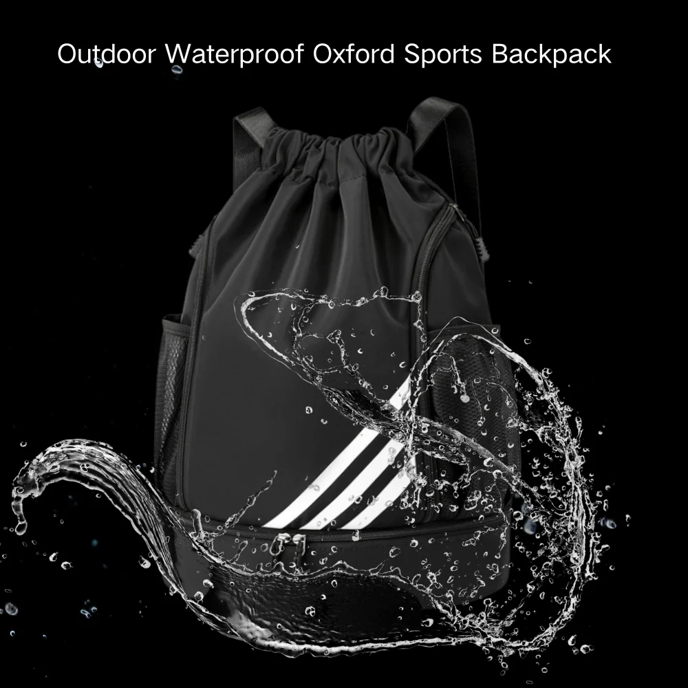 Outdoor Waterproof Oxford Sports Backpack with Shoe Compartment -Lightweight Gym Bag for Basketball Yoga Travel Hiking Men Women