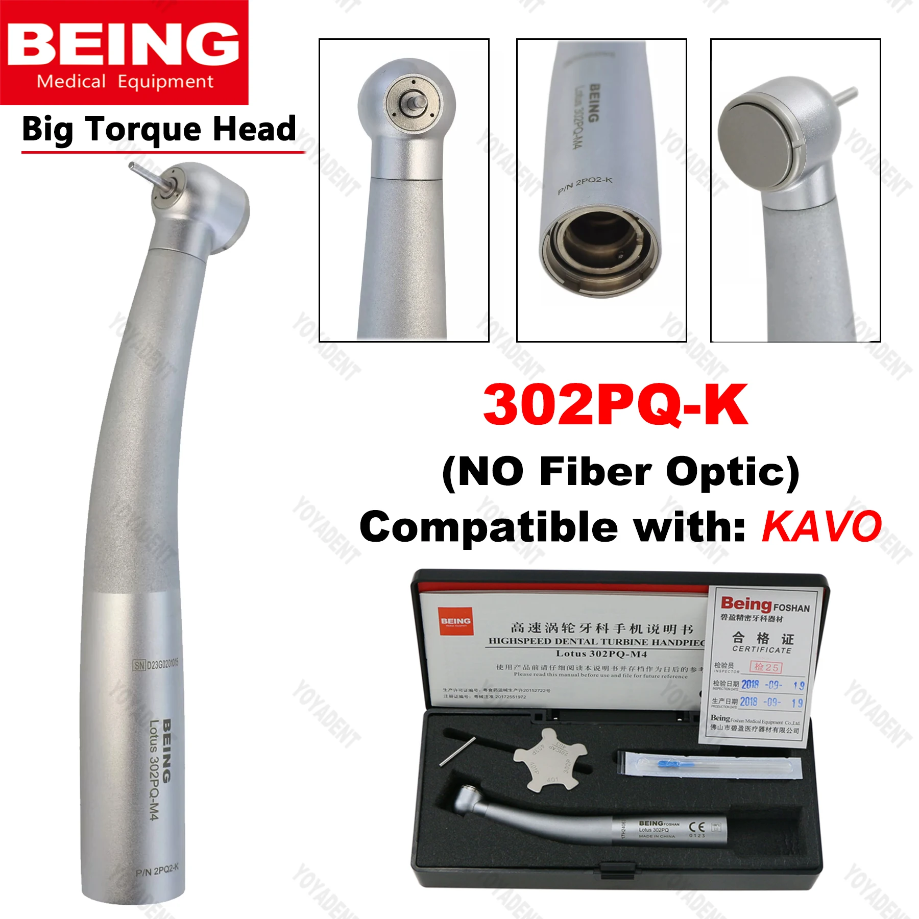 BEING Dental Turbine High Speed Handpiece 4 Hole MULTIflex Quick Coupler Fit KAVO Dentistry Accessories