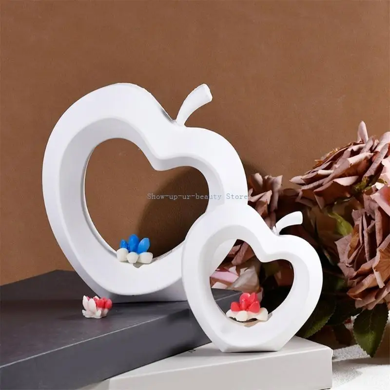 

R9JE Hollow Out Heart -Clase Apple Epoxy Resin Плесень DIY DIY Домашний украшение плесени