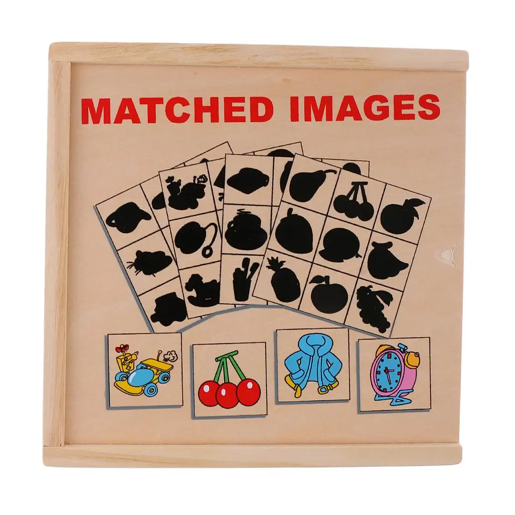 Montessori Early Learning Toys Wooden Shadow Pairing Cards Children’s Educational Toy Shape Training Set for Kids Puzzle Play