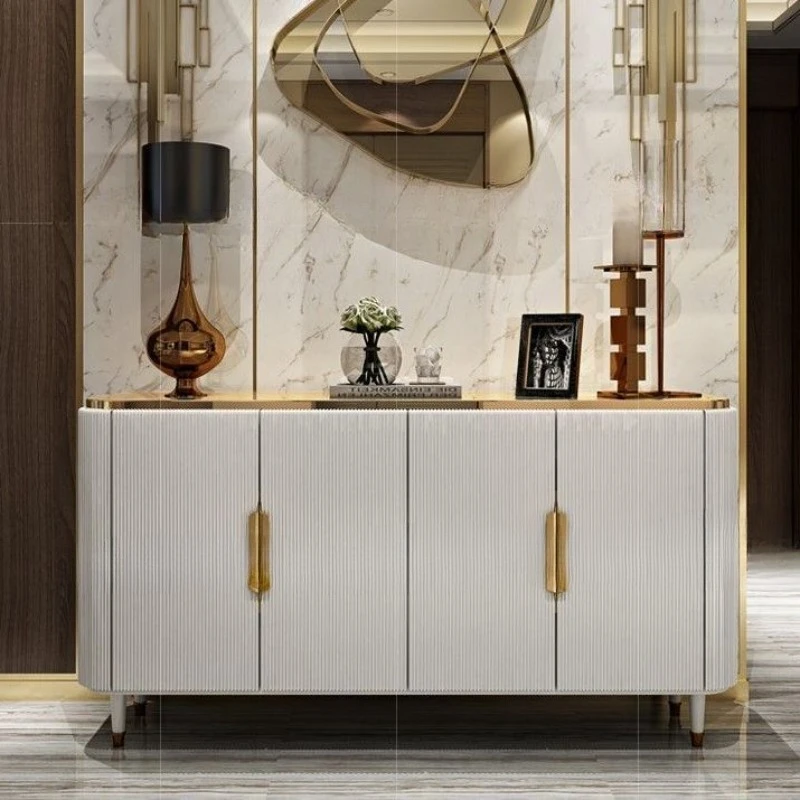 American Light Luxury Xuan  Shoe  Foyer Cabinet Stainless Steel Decorative Locker Dining