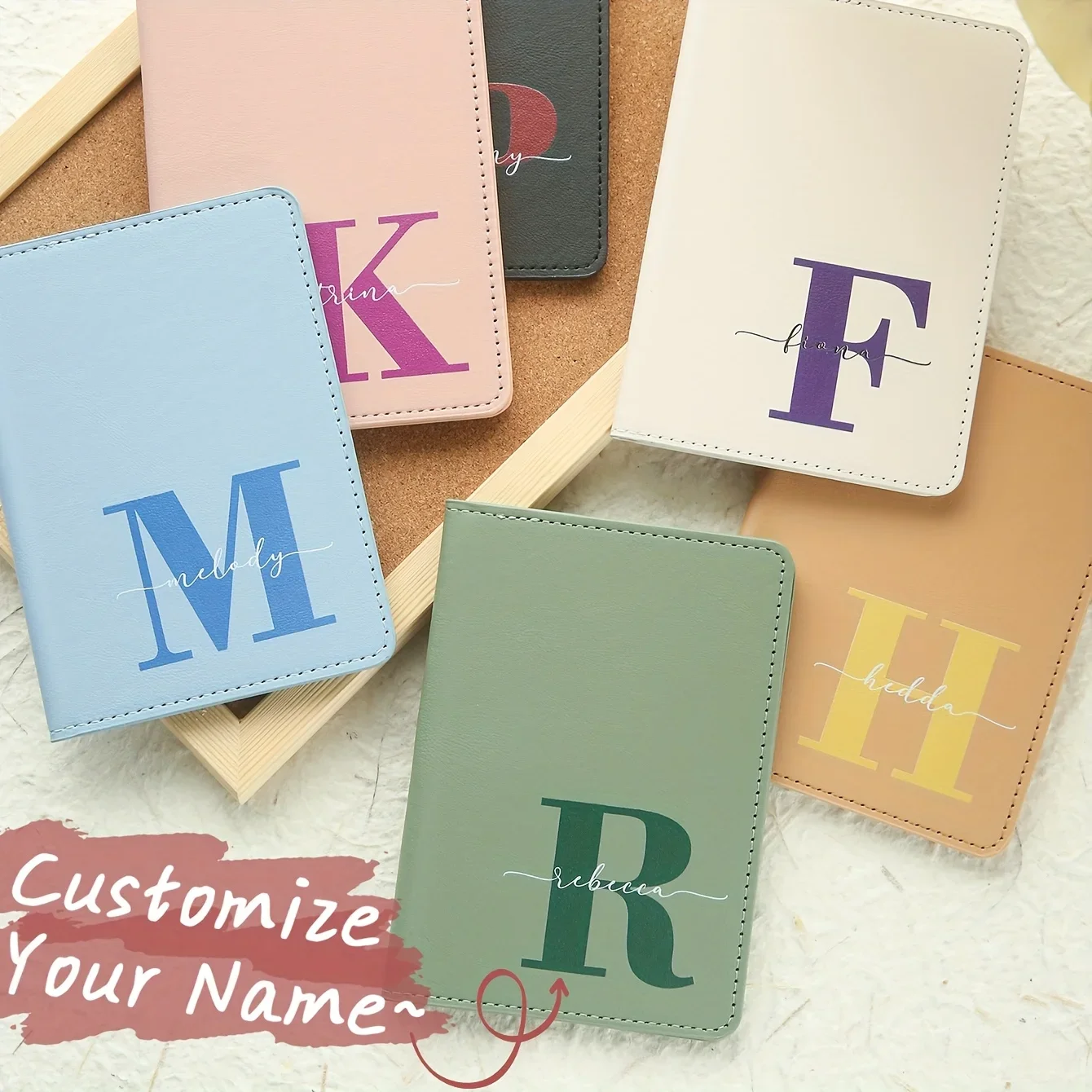 

Customized Inital Name Passport Cover Personalized Chic Passport Holder Unique Travel Gift for Wedding Birthday Accessories