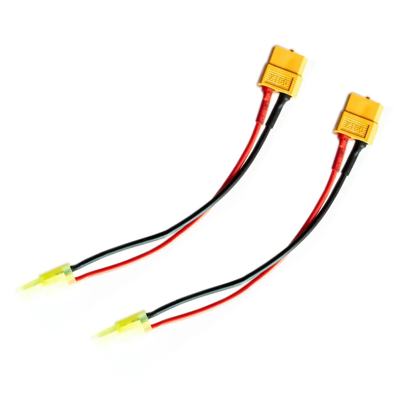 

2Pcs XT60 Female Plug to Mini Tamiya Male Connector Adapter Charge Cable Lead Wire 18awg 15cm/30cm for ISDT Style Chargers