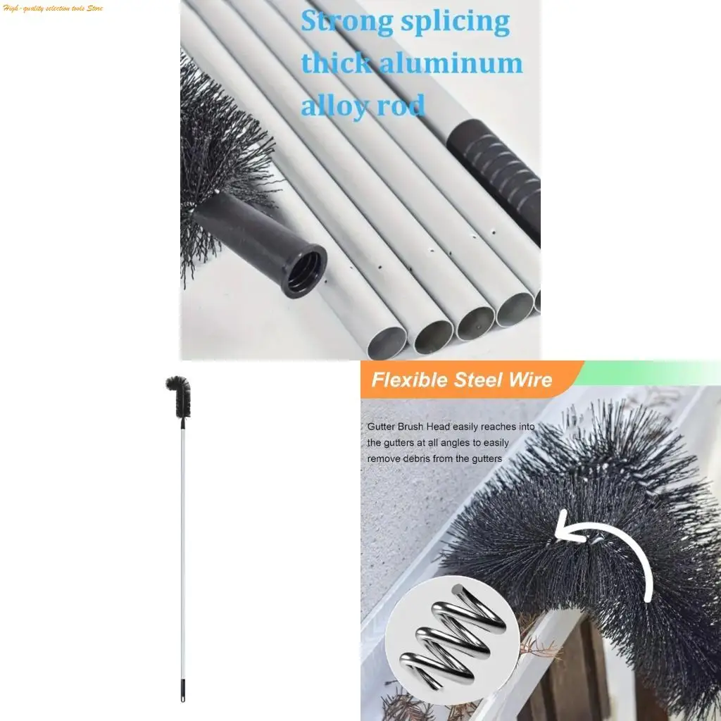 203F Expandable Roof Drain Maintenances Tool With 7 Section Extension Rod Cleaning Brush for Ground To Rooftops Debris
