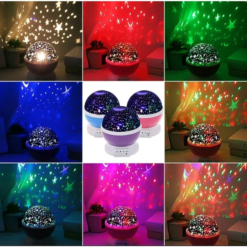 Starry Sky Projection Lamp Dreamy Colorful Rotating Romantic Laser Starry Sky Nightlight USB Atmosphere Desk Lamp