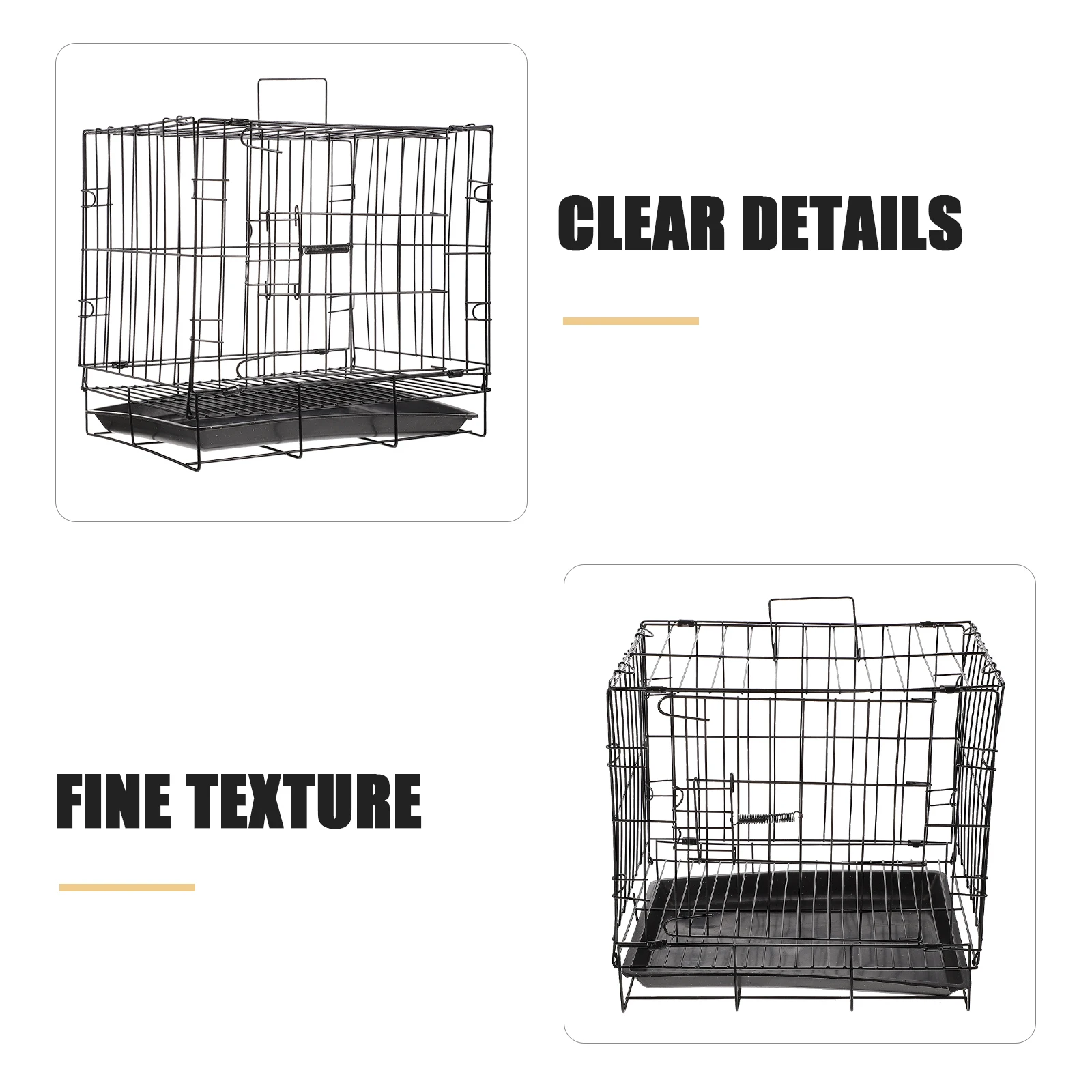 

Pet Cage Dog Crate Cat Enclosure Indoor Kennel Small Animal Furniture Wire Iron Wire Cage Metal Kennel Safe Durable Easy