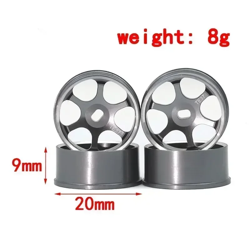 Pneus à dérive en métal, jante de roue TE37 moyeu de roue pour Wltoys 284131 K969 K989 P939 Kyosho mini-z 1/28 RC, pièces de mise à niveau de voiture, 4 pièces