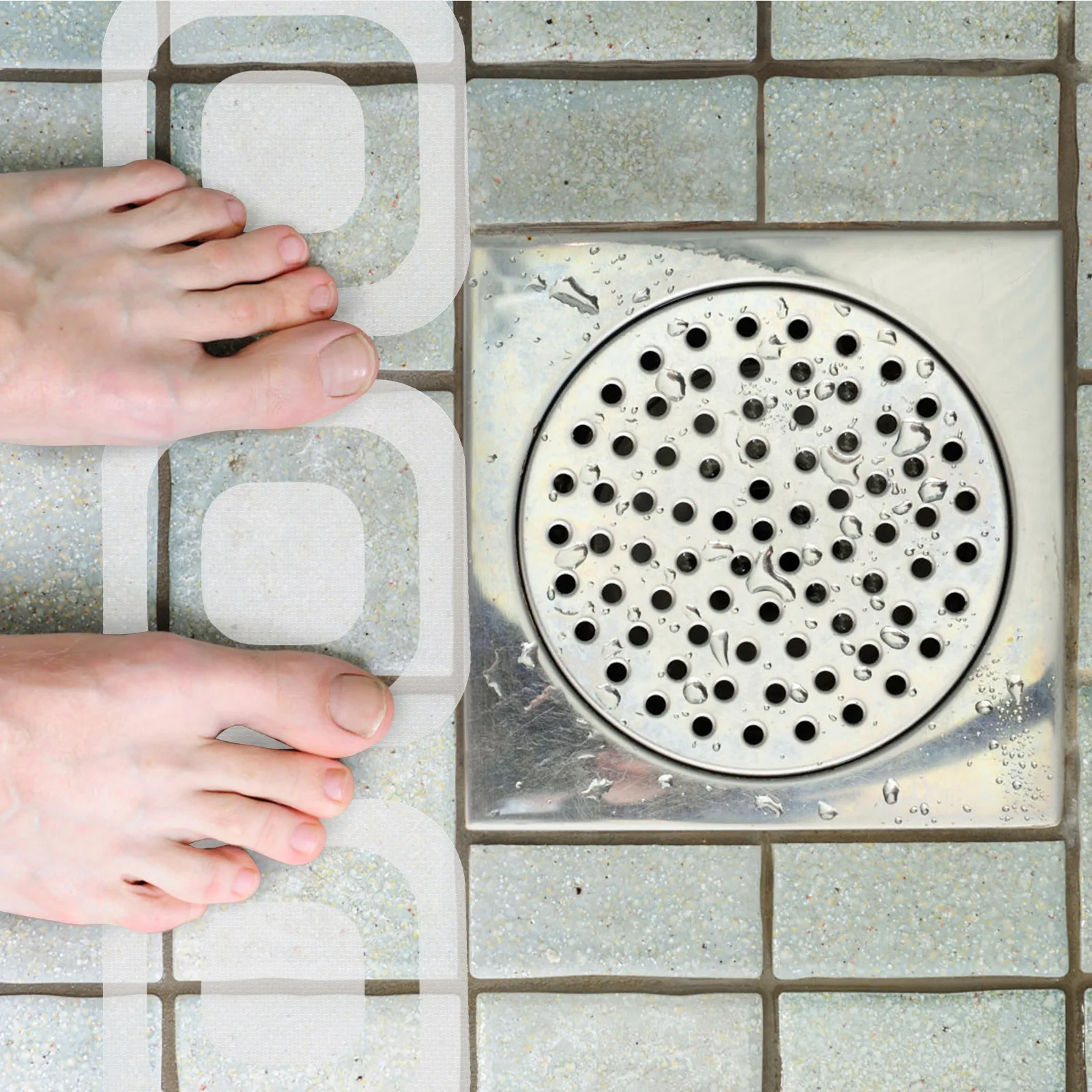 

24pcs Anti-Slip Bathtub Square Waterproof Peva Non-Slip Bathroom Stickers Safety Anti-S Stickers For Floor Wall Use