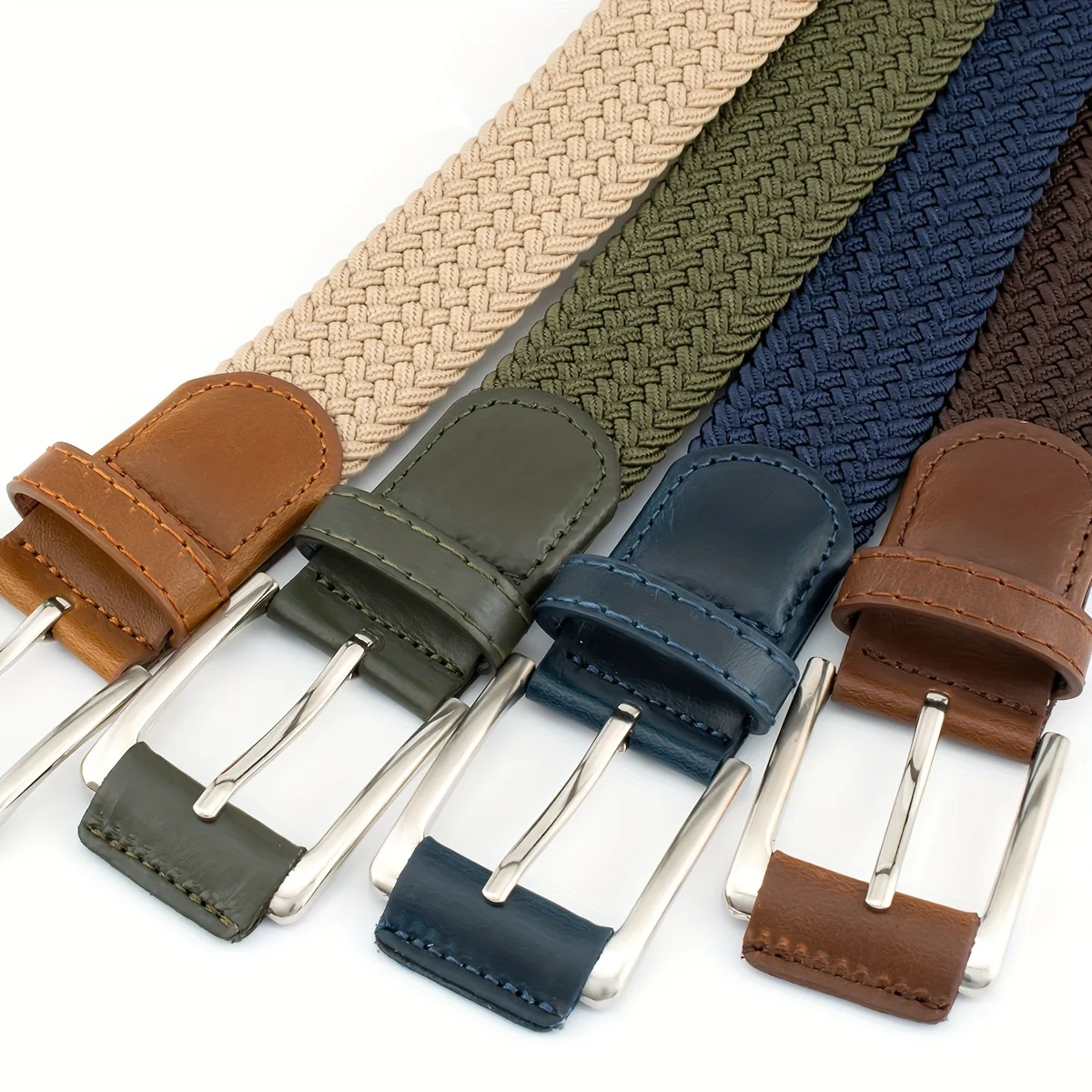 Vintage Braided Design Casual Outdoor Nylon Canvas Belt with Zinc Alloy Buckle Breathable Adjustable Waistband for Men Women