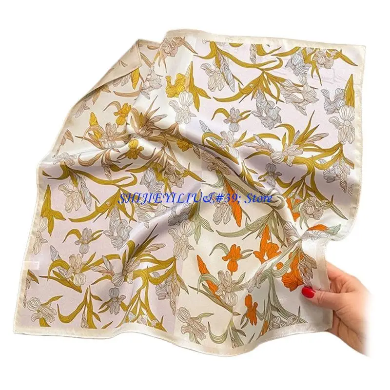 E21F Trendy 70x70cm Scarf For Women Multipurpose Head Cover Lightweight Fabric Design