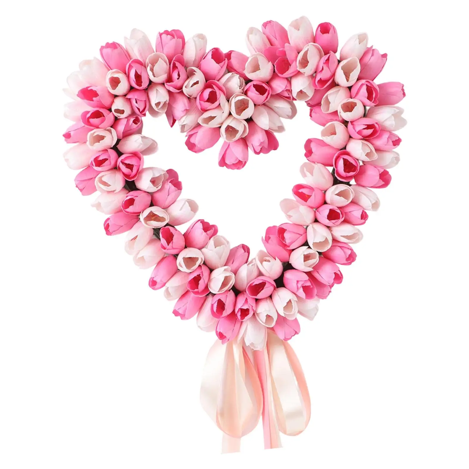 

Венок в форме сердца, романтический искусственный венок, венок для подвешивания на дверь, весенне-летний венок с тюльпанами, украшение для дома, вечеринок и праздников