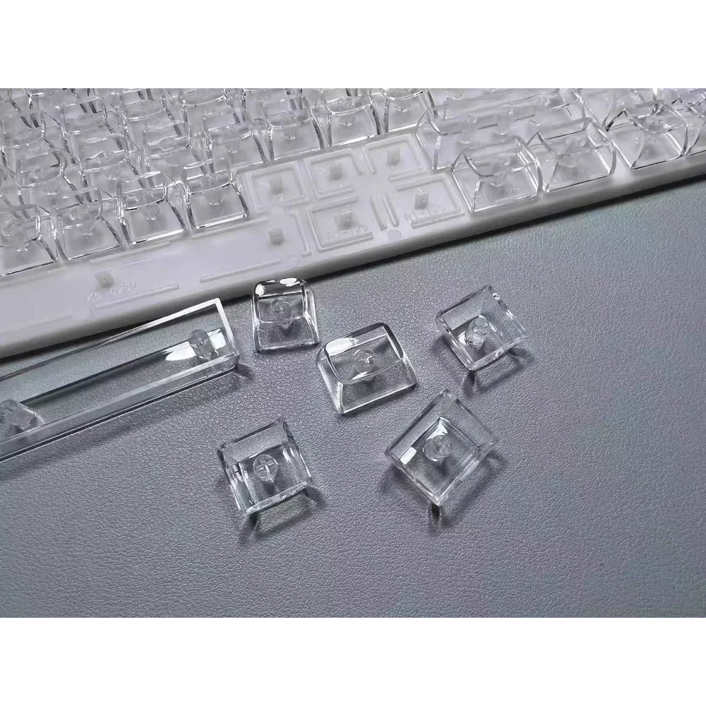 أغطية مفاتيح كريستالية شفافة من GEFENSI CBSA PC محفورة/غير محفورة/منقوشة على الجانب 132 مفتاحًا للوحات المفاتيح الميكانيكية MX. #5