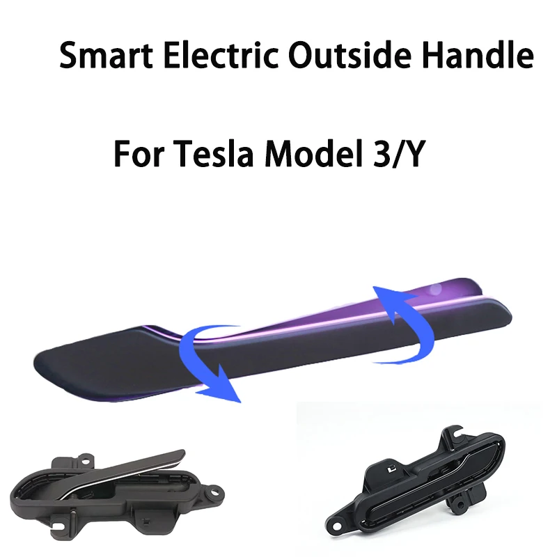 2023 Latest Upgraded Remote Control Smart Electric Auto Door Handles For tesla Model 3/Y Car Outside Matte Black Automatic