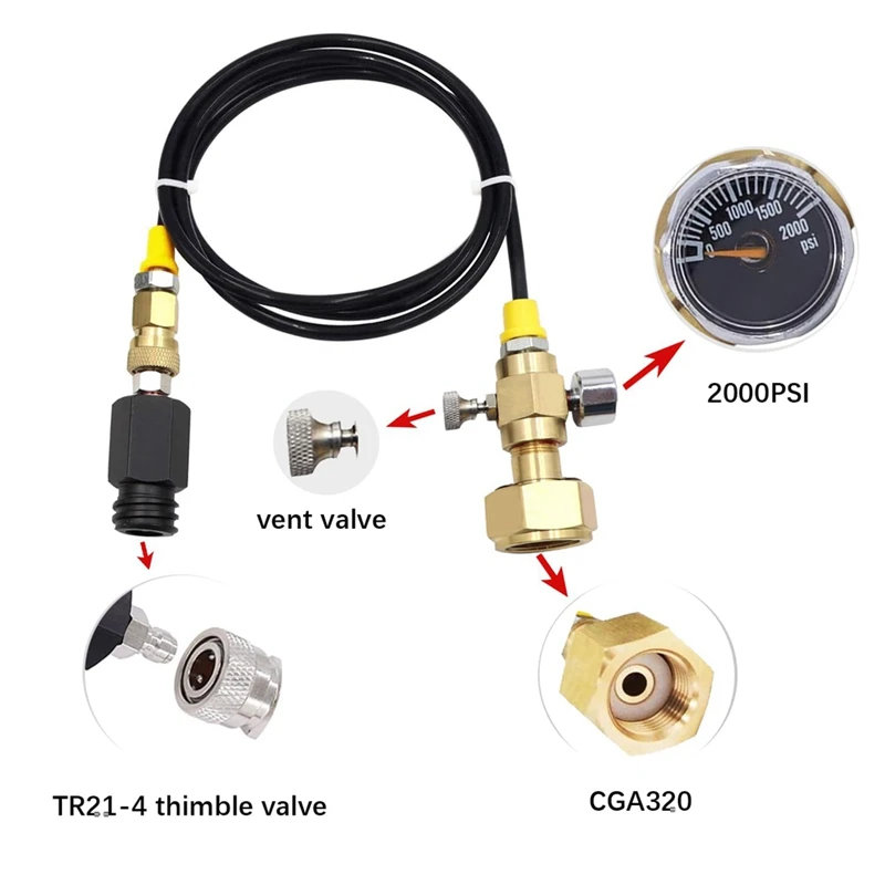 Upgraded CGA320 Co2 Tank Adapter Connects Directly To The Soda Machine, Adapter For TR21-4 Soda Water Machine Easy Install