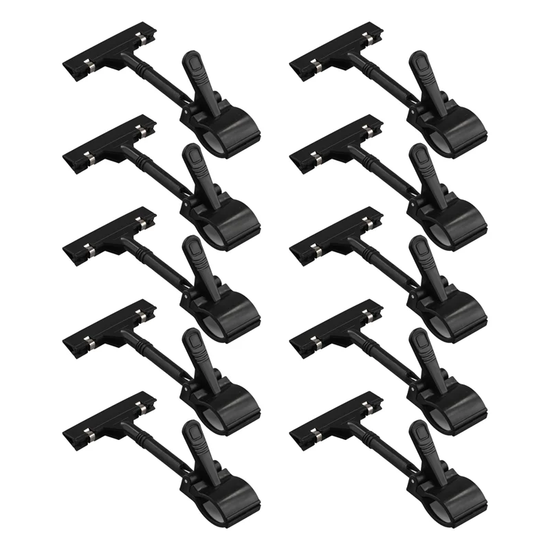 

J1UL1N 10PCS Adjustable Plastic Sign Holder,Clip-On Style Double Head Display Clips Rotating Reuse Sign Price Tag For Store