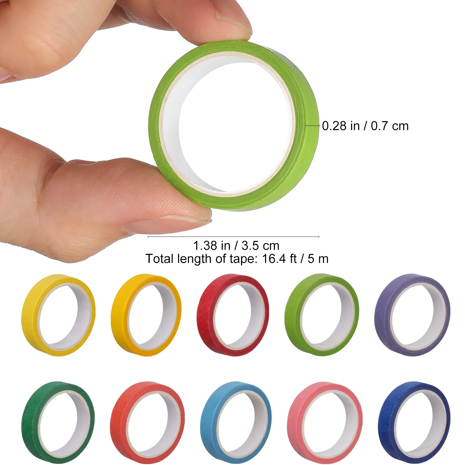 20 Rolls Rainbow Washi Tape Smooth Peel Stick Remove No Residue Craft Tape for DIY Decoration Photo Albums Planners Party