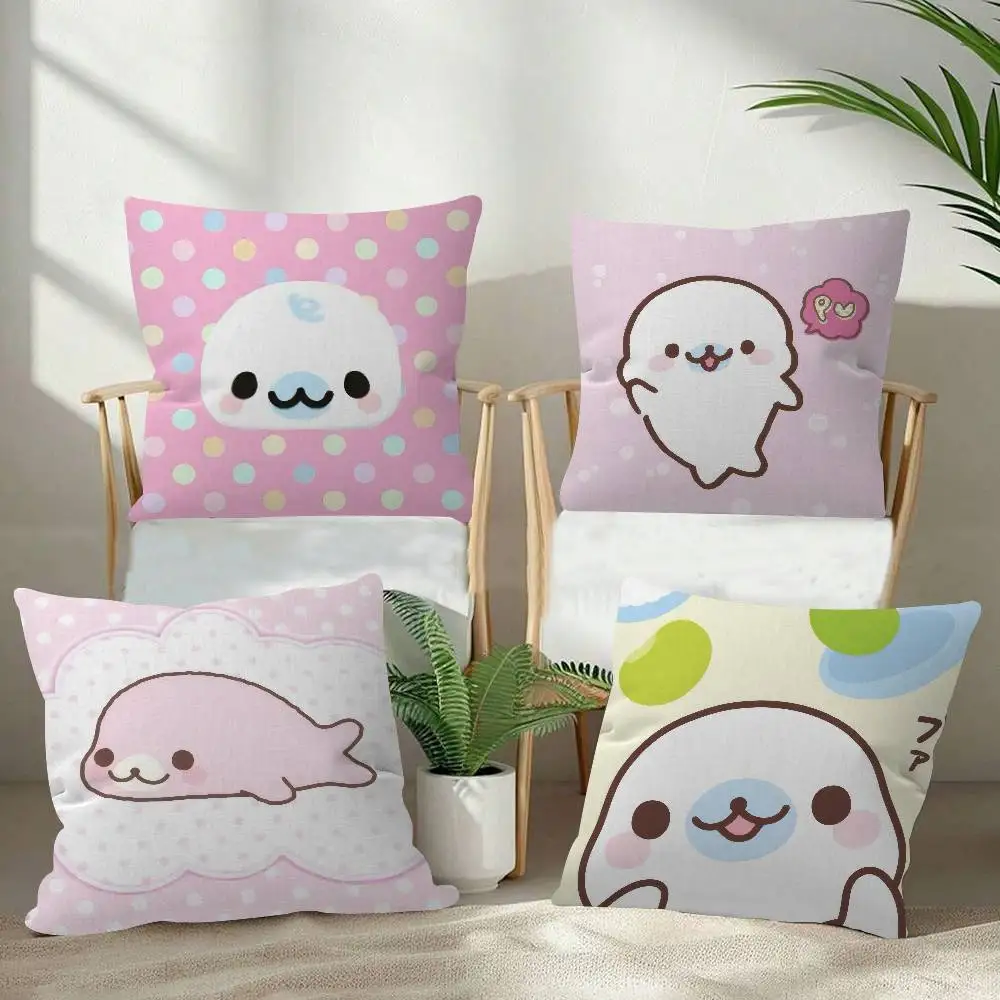 CUTE M-Mamegoma Seal Decorative Room Aesthetics Pillow Case Home Decor Bedroom Sofa Bed Couch Pillow Cover 45x45