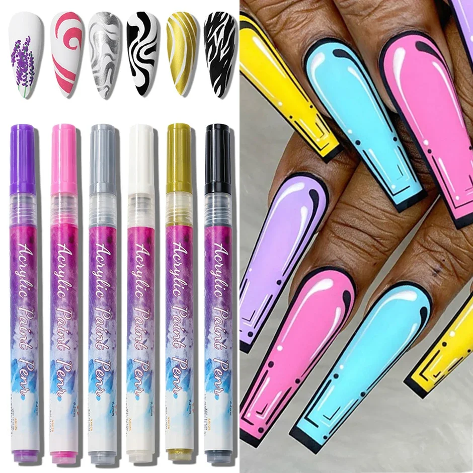 Drawing Nail Art Graffiti Pen Paint Liner Comics Design Marker Pen Waterproof Abstract Sketch Brush Manicure Supplies Tool LYG-B