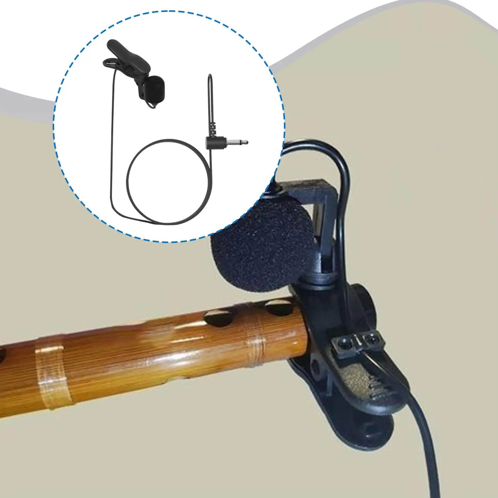Wired Microphone for Wind Instruments , Black for Flute and 