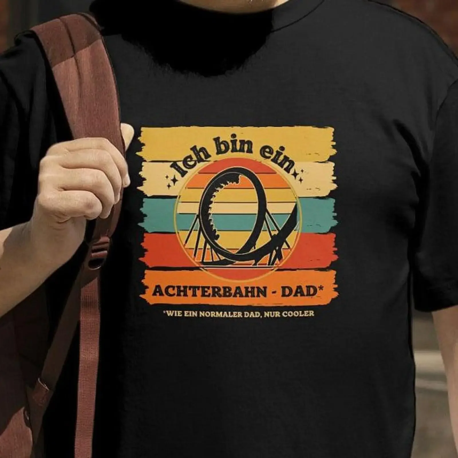 Roller Coaster T Shirt Men Amusement Park Fan for Dad vintage Washed Versatile Stylish Casual Comfortable graphic Soft homme