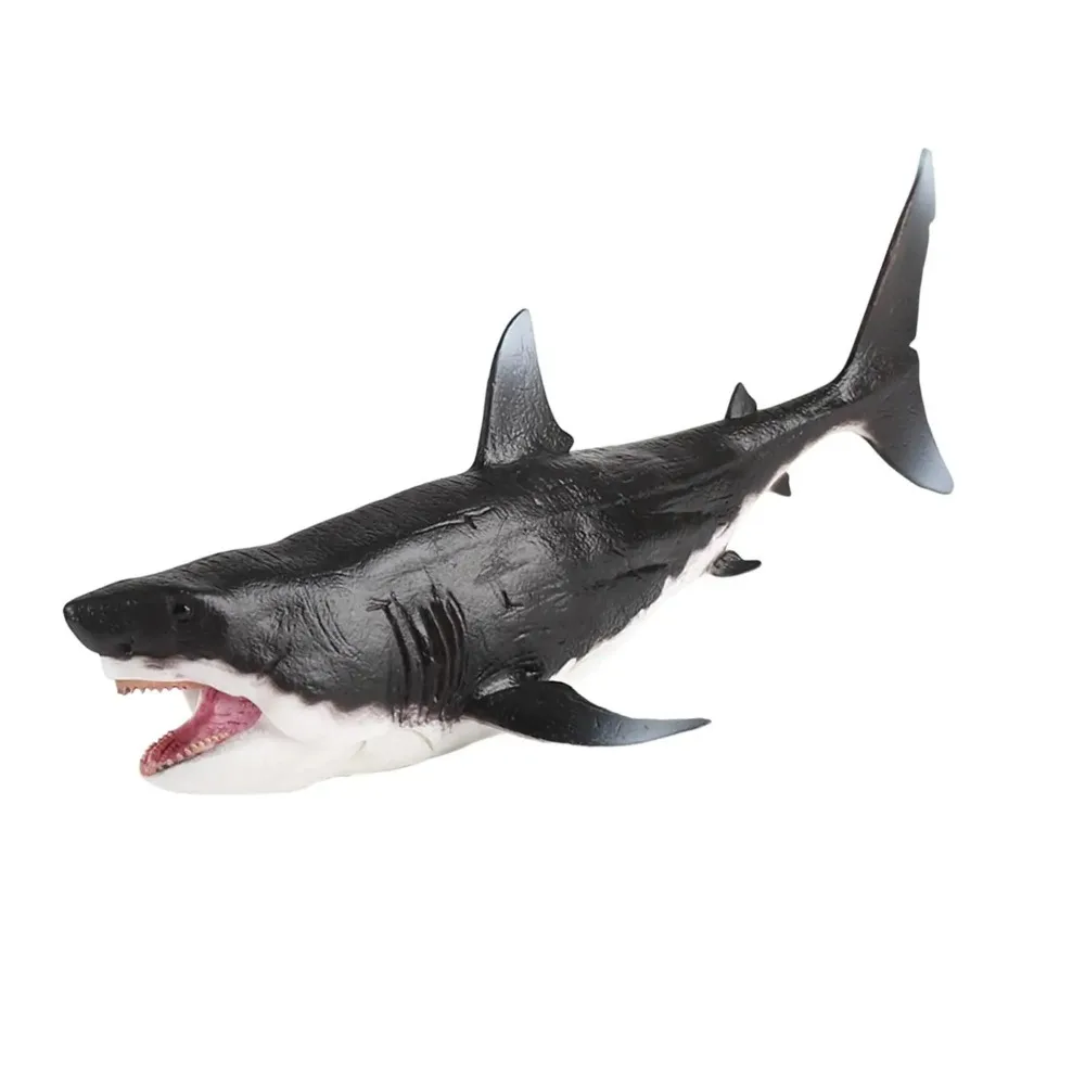 Wild Megalodon Action Figure Toy Realistic Plastic Ocean Animal Statue Handmade Big Shark Fish Model
