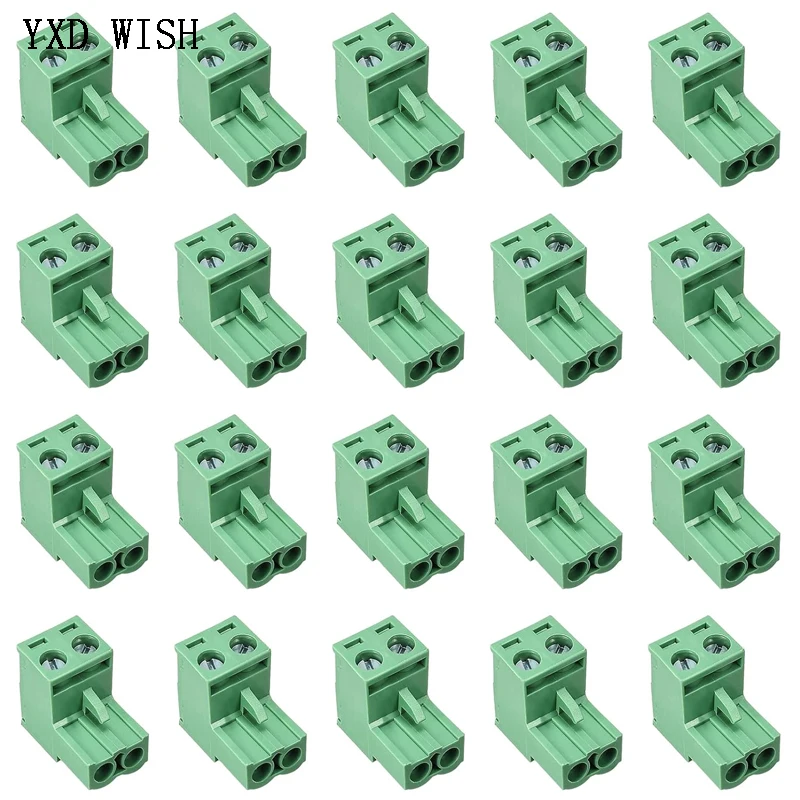 100pcs 2EDGK 5.08mm Terminal Block Female Socket 2P 300V15A  Plug-In PCB Wire Terminal Block Receptacle Socket Connector