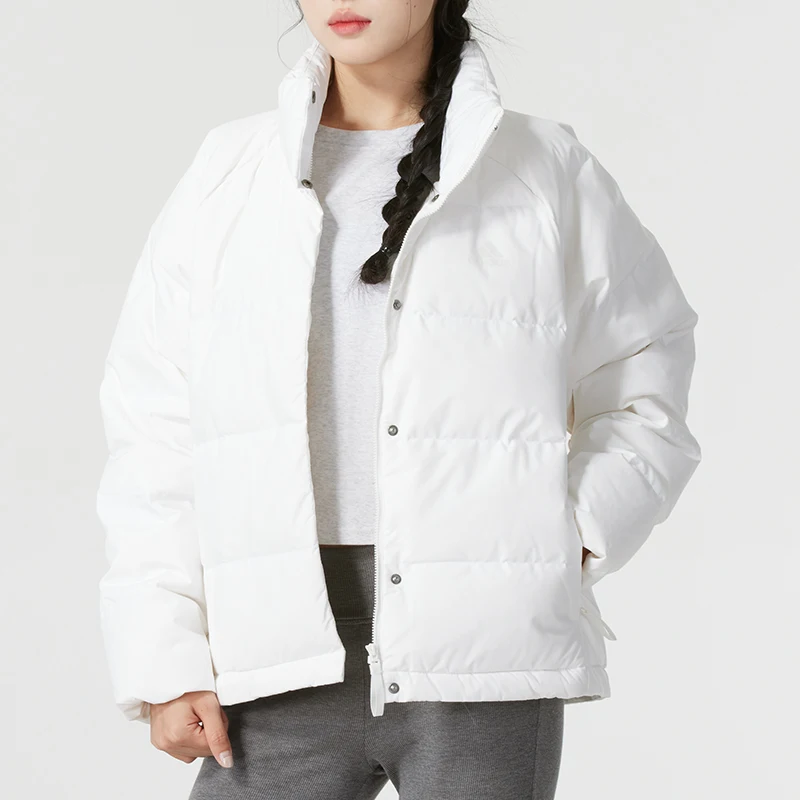 أديداس أسفل سترة المرأة شتاء دافئ 600 ملء السلطة أسفل سترة في الهواء الطلق فضفاض يندبروف سميكة الوقوف طوق سترة Ix8867