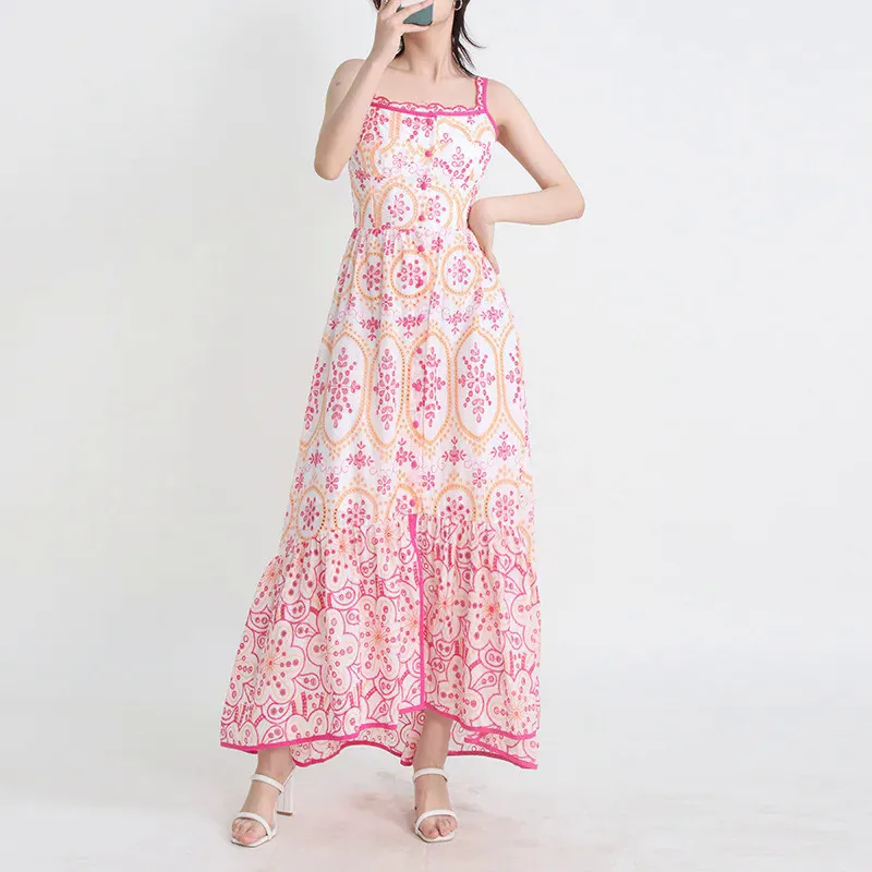 

Women Embroidery Dresses Midi Cotton Fishtail Mermaid Prom Long Dress Female Party Night Beach Sundress