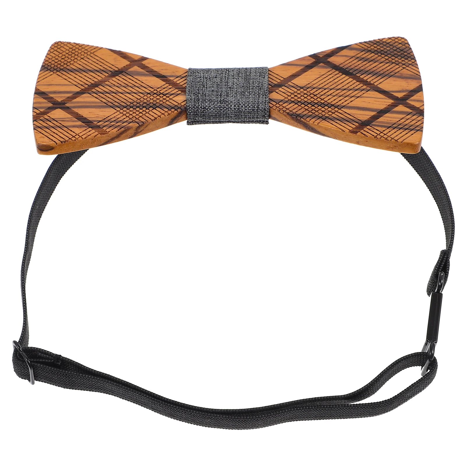 

Wooden Bow Handcrafted Gray Striped Wood Bowtie Men Bowtie for Men Adjustable Size Groom Wedding Party Tuxedo Accessory
