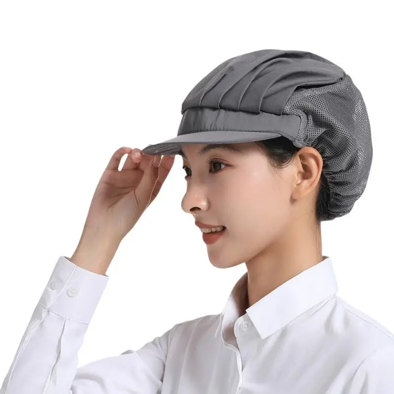 NewBreathable Polyester Cotton Work Cap Lightweight Reusable Multi Color For Food Factory Bakery Catering Kitchen Staff