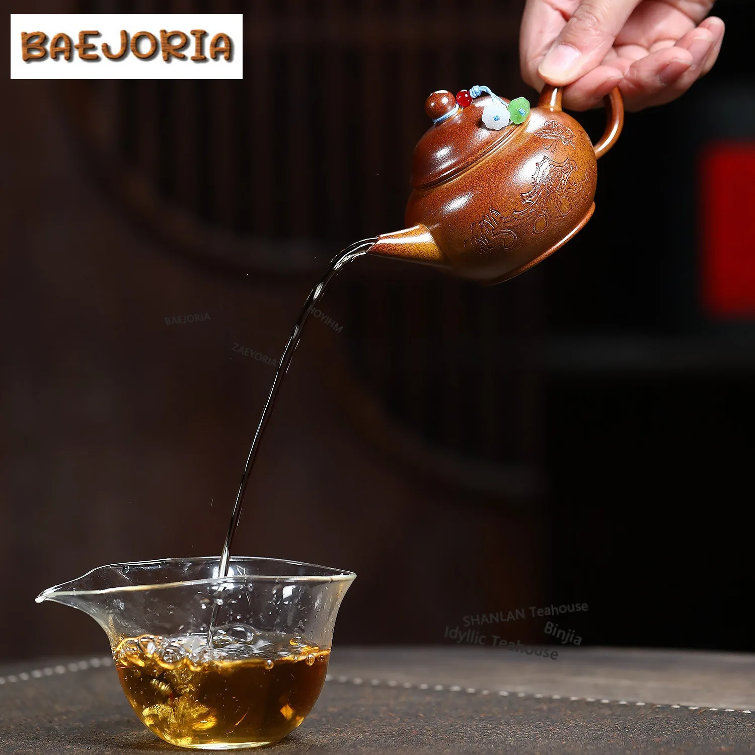 150ml Ancient Yixing Purple Clay Teapots Handmade Level Pot Raw Ore Gold Section Flame Roasting Mud Kettle Chinese Zisha Tea Set