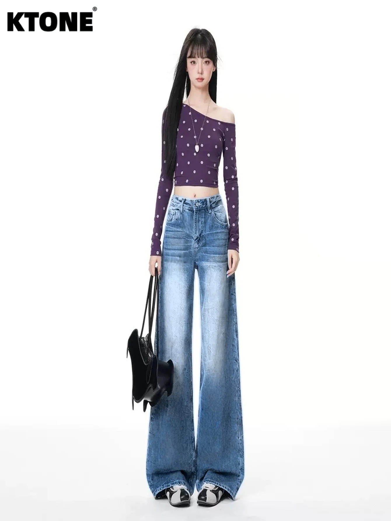 Minimalist Jeans Gender Neutral Blue Baggy Denim Light Retro Drip No accessories or belts included
