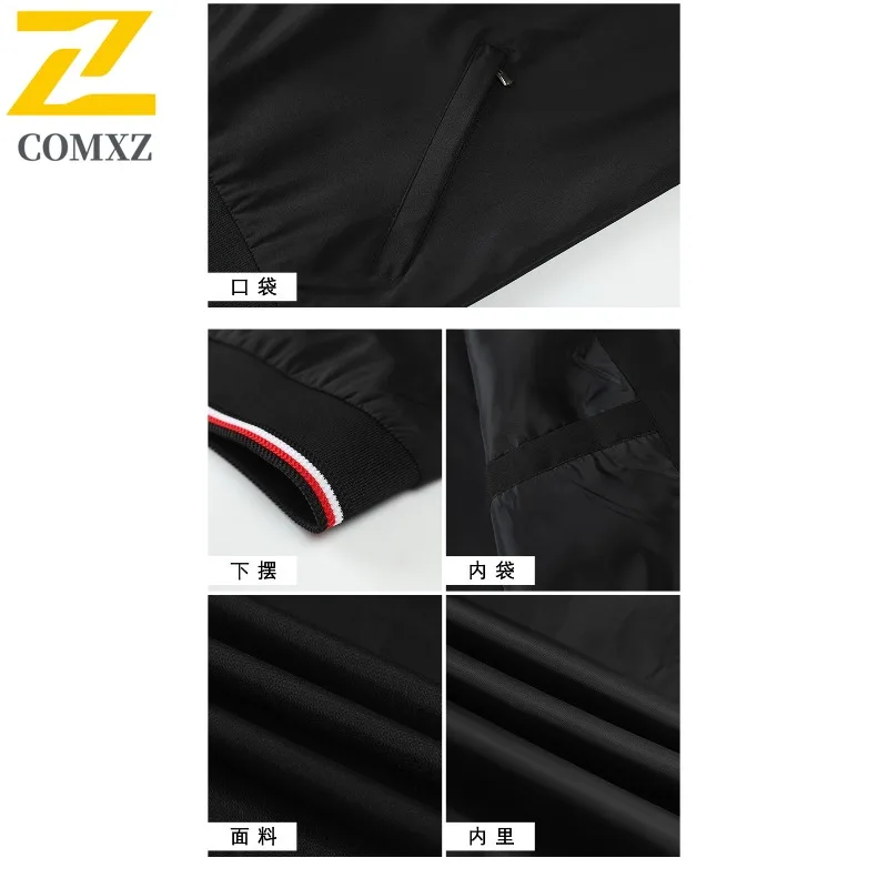 COMXZ 2025 ملابس العمل غير الرسمية سترة بلون البيسبول طوق في الهواء الطلق يندبروف الدافئة ربيع الخريف متعدد جيب معطف الموضة #6