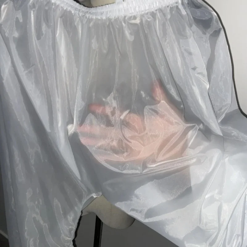 Heren Dames Dunne Onzichtbare Broek Lantaarnbroek Mesh Doorzichtige Sexy Zijdeachtige Pyjamabroek Glad Naakt Fit Casual Broek