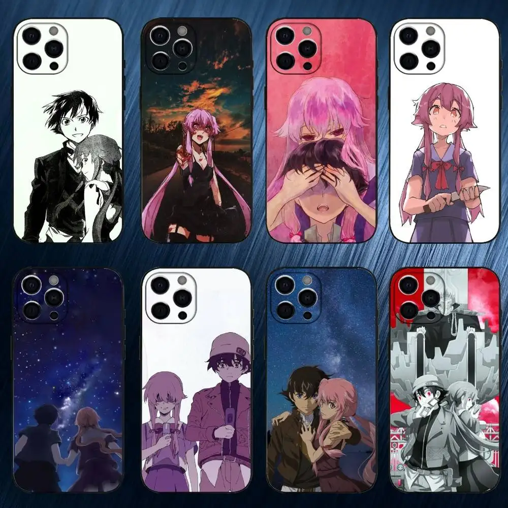 Etui na telefon Anime M-Mirai Nikki-i do iPhone'a 17,16,15,14,13,12,11 Plus,Pro Max, miękki silikonowy pokrowiec