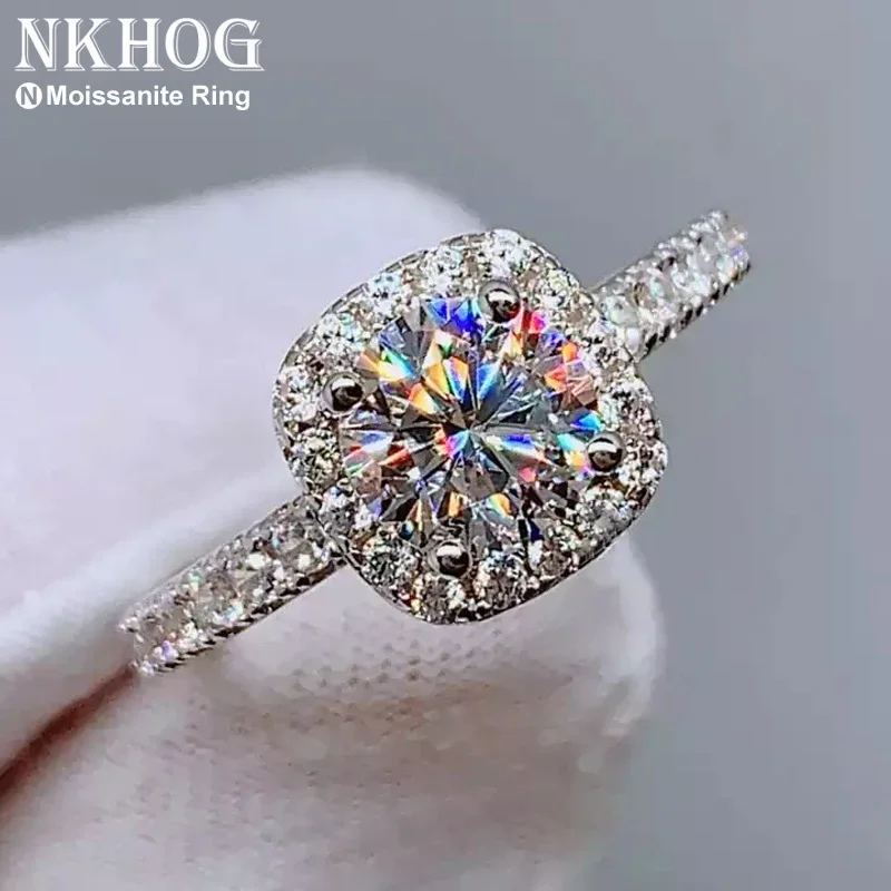 טבעת מואיסנייט אמיתי בכסף 925 לנשים 💍